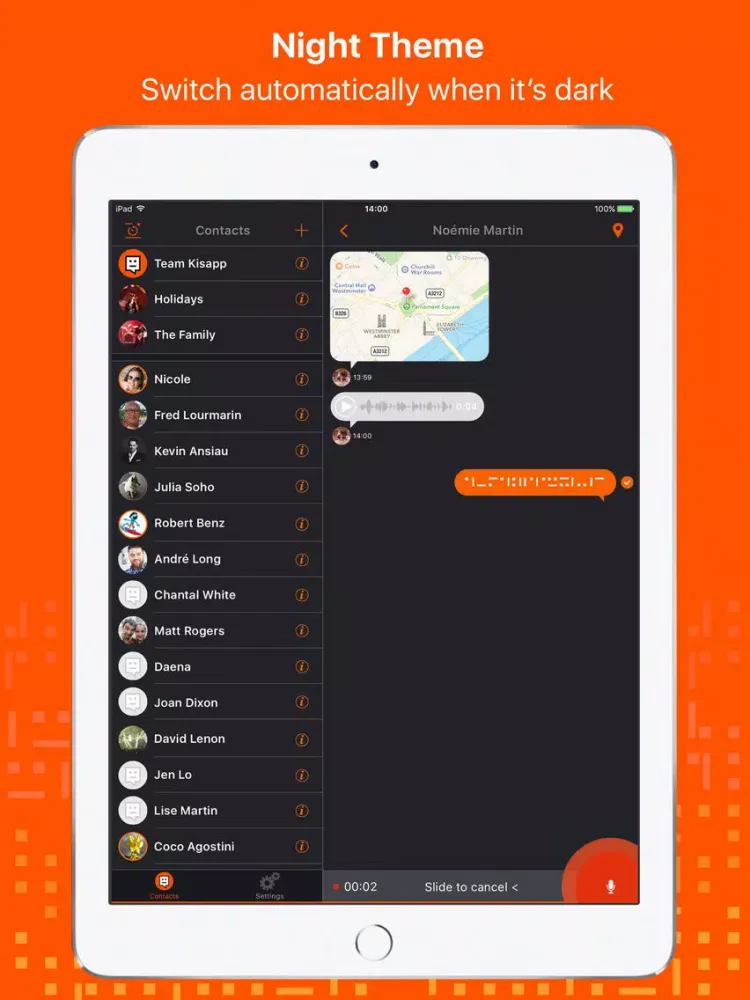 Kisapp - Smart Ephemeral and Encrypted Messenger iPad  स्क्रीनशॉट