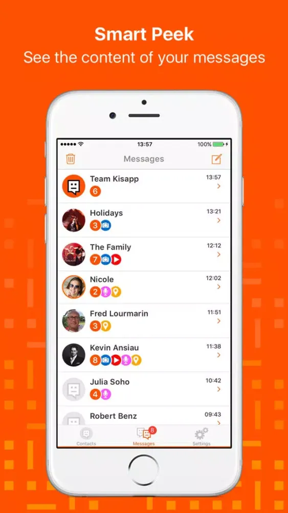 Kisapp - Smart Ephemeral and Encrypted Messenger स्क्रीनशॉट