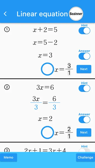 Linear Function(Math Drills) スクリーンショット