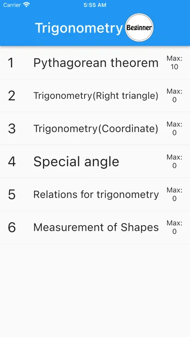 Trigonometry(Math Drills) Ekran Görüntüleri