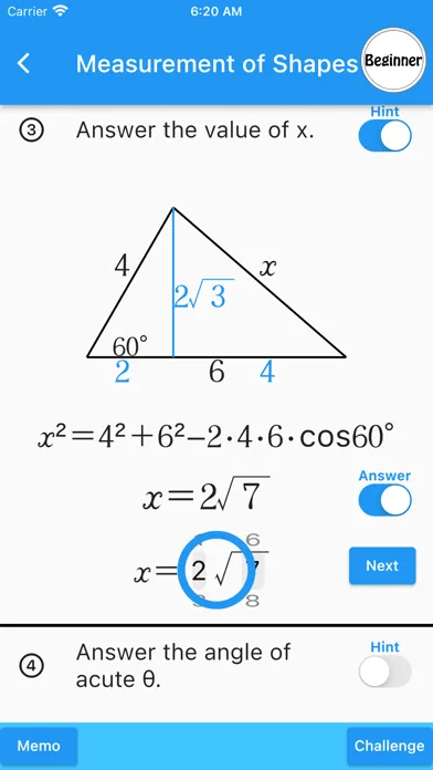 Trigonometry(Math Drills) Ekran Görüntüleri