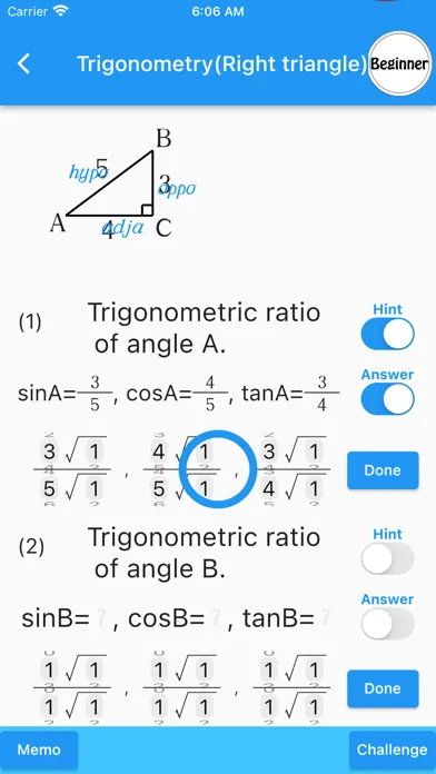 Trigonometry(Math Drills) Ekran Görüntüleri