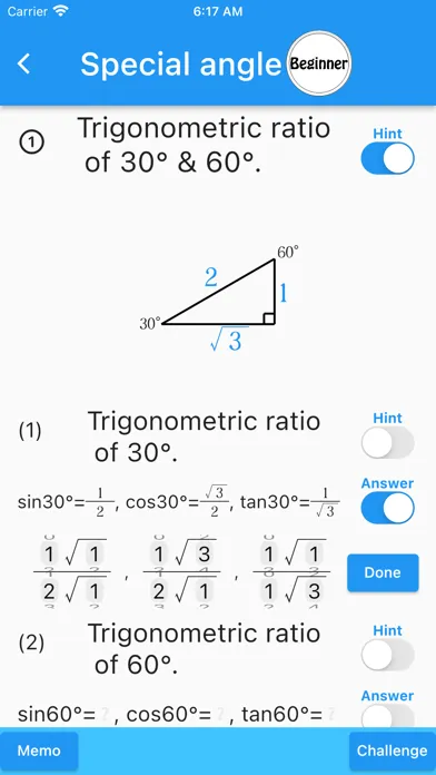 Trigonometry(Math Drills) Ekran Görüntüleri