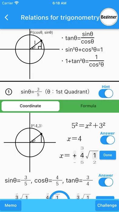 Trigonometry(Math Drills) Ekran Görüntüleri