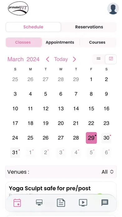 Prenatal Fitness Studio Screenshots