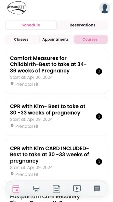 Prenatal Fitness Studio Screenshots