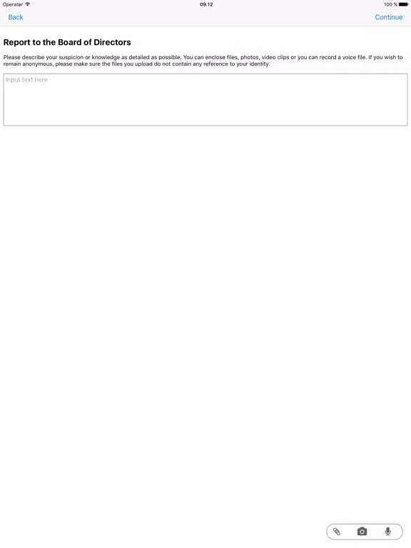 ภาพหน้าจอของ Compliance App iPad 