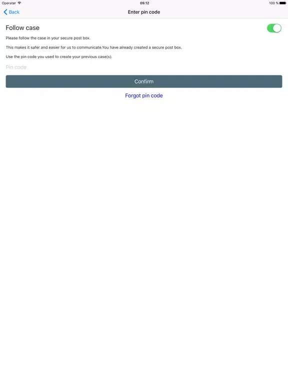 ภาพหน้าจอของ Compliance App iPad 