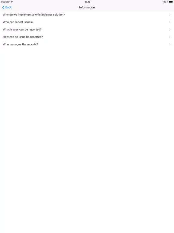 ภาพหน้าจอของ Compliance App iPad 
