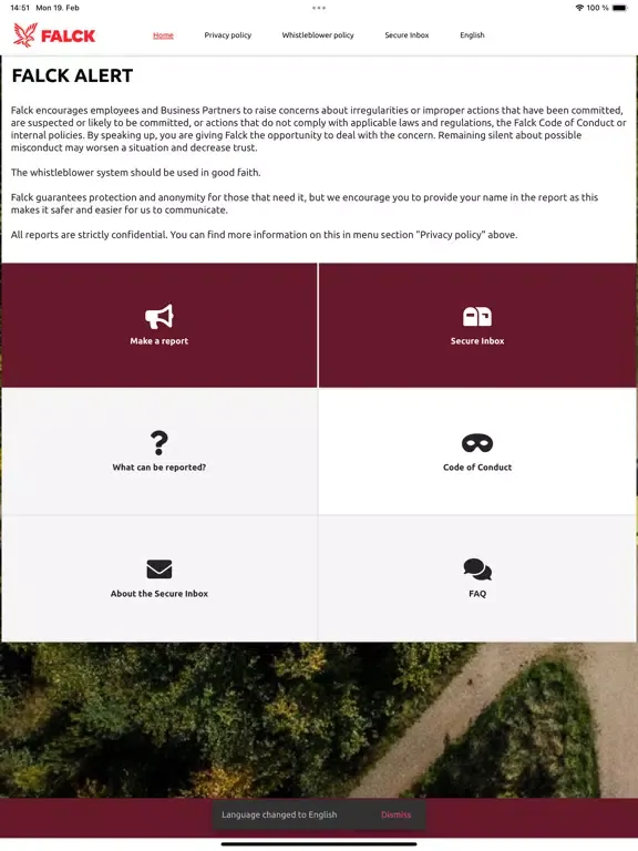 Falck One Compliance iPad  Screenshots