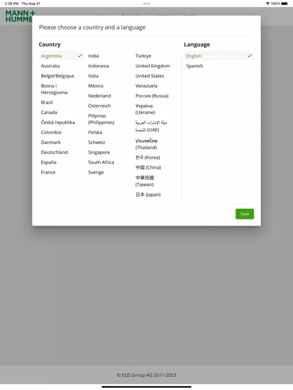 Capturas de tela do SpeakUp@MANN&HUMMEL iPad 
