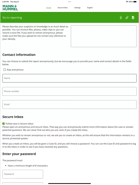 Screenshot di SpeakUp@MANN&HUMMEL iPad 