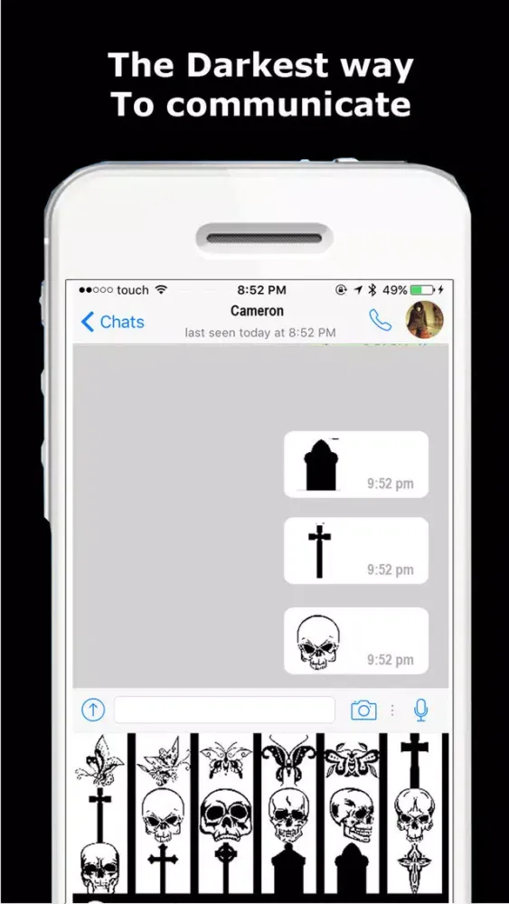Captures d'écran de Gothic Emojis & Keyboard - Goth Emoticons and more illuminati Edition