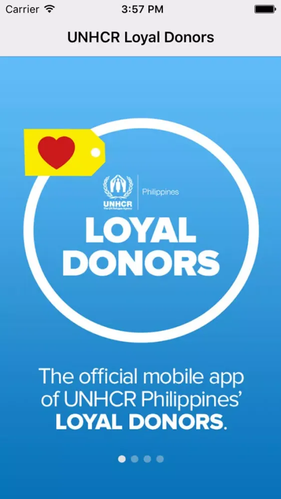 Скриншоты UNHCR PHIL Loyal Donors