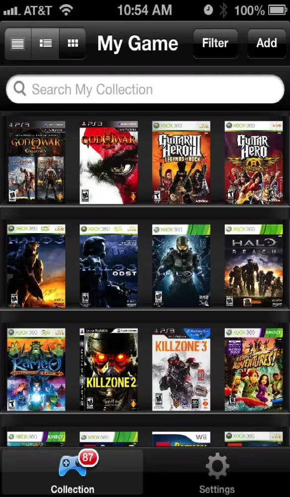 Tangkapan skrin My Videogame Collection