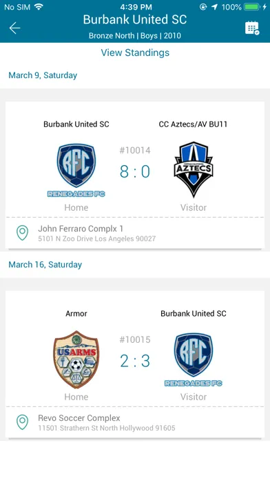 Tangkapan skrin CSL Coast Soccer League