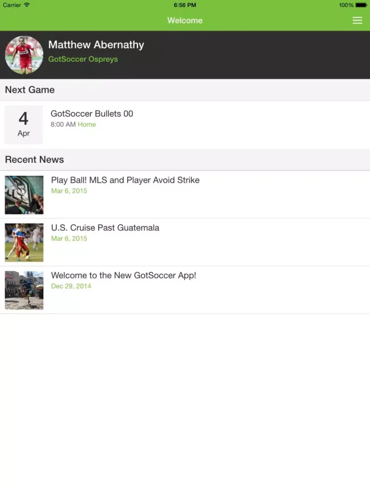 GotSoccer Players iPad  স্ক্রিনশট