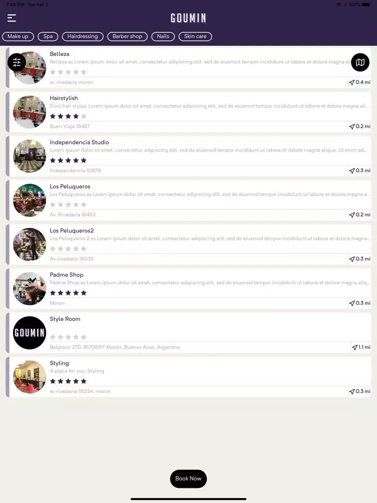 تصاویر Goumin - Hair Servicing App iPad 