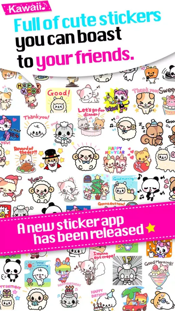 Kawaii Stickers for Messenger應用截圖