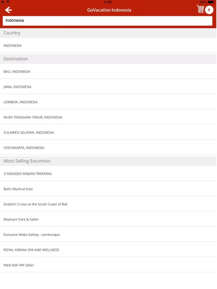 GoVacation iPad  스크린샷