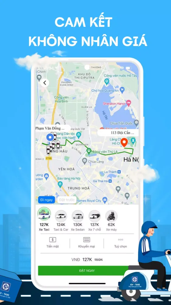 Ảnh chụp màn hình của GV: App đặt xe hơi taxi, xe ôm