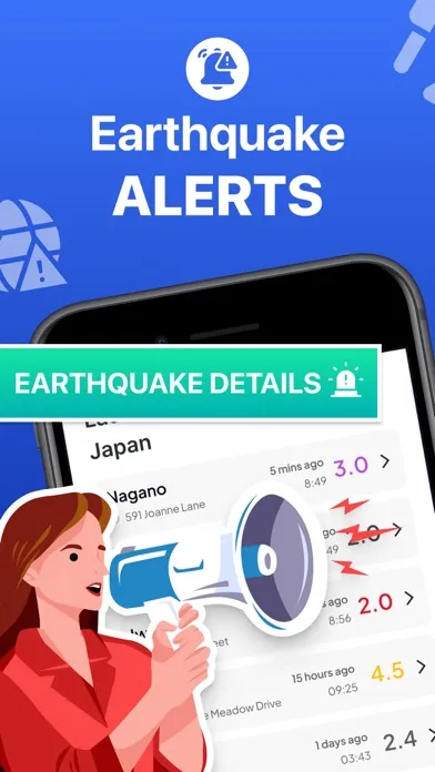 Capturas de tela do EarthquakeMap: Alerts