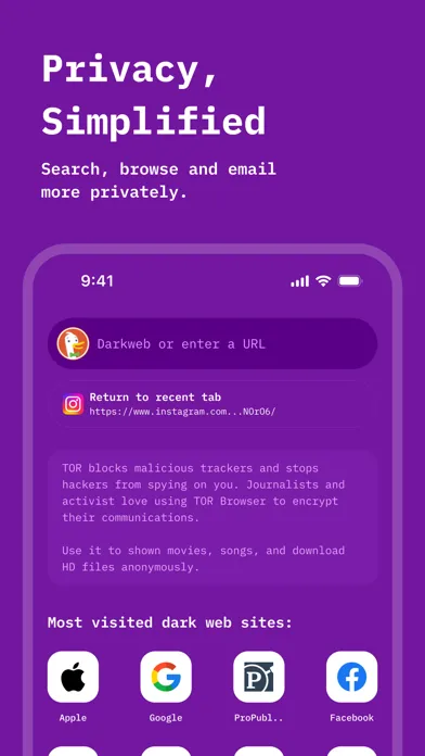 Скриншоты Tor Browser: Onion Private Web