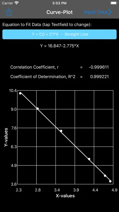 Tangkapan skrin Curve-Fit