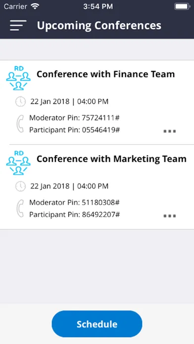 Capturas de tela do Grameenphone Conferencing
