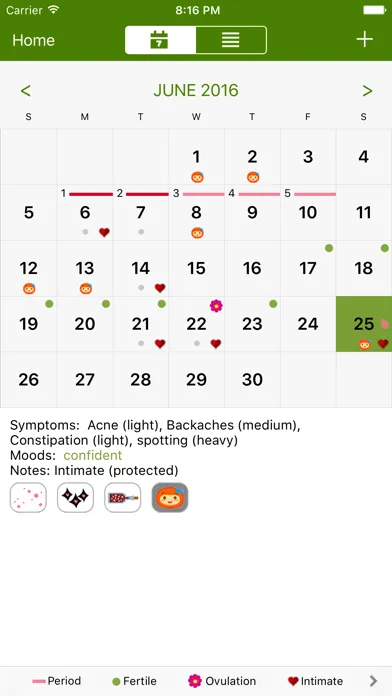 Period Tracker Deluxe Ekran Görüntüleri