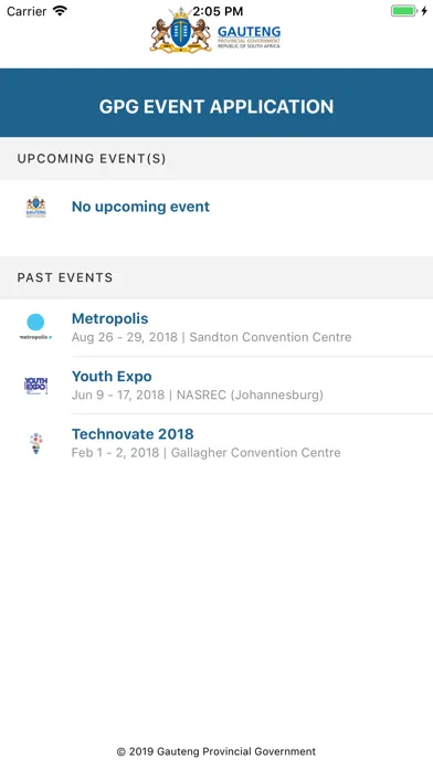 Captures d'écran de GPG Events
