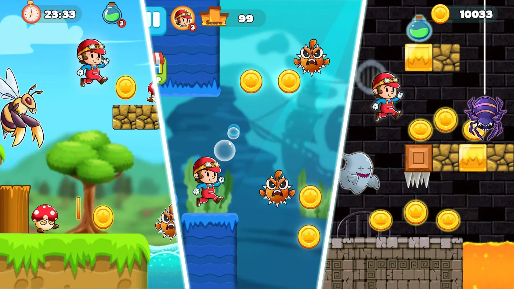 Super Bino: Jungle Adventure سکرین شاٹس
