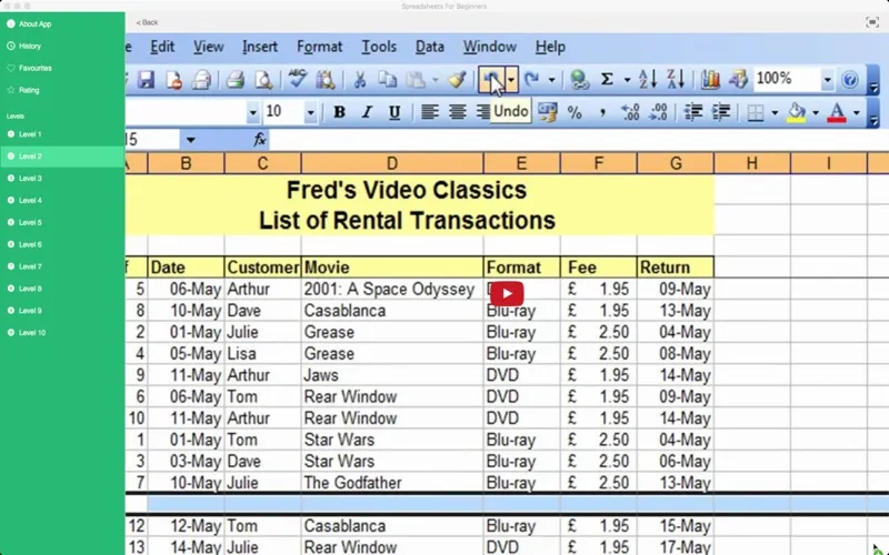 Capturas de tela do Spreadsheets For Beginners