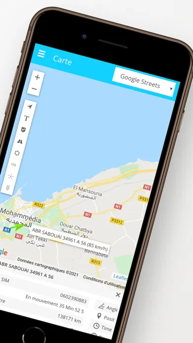 Tangkapan skrin GPS Server Maroc