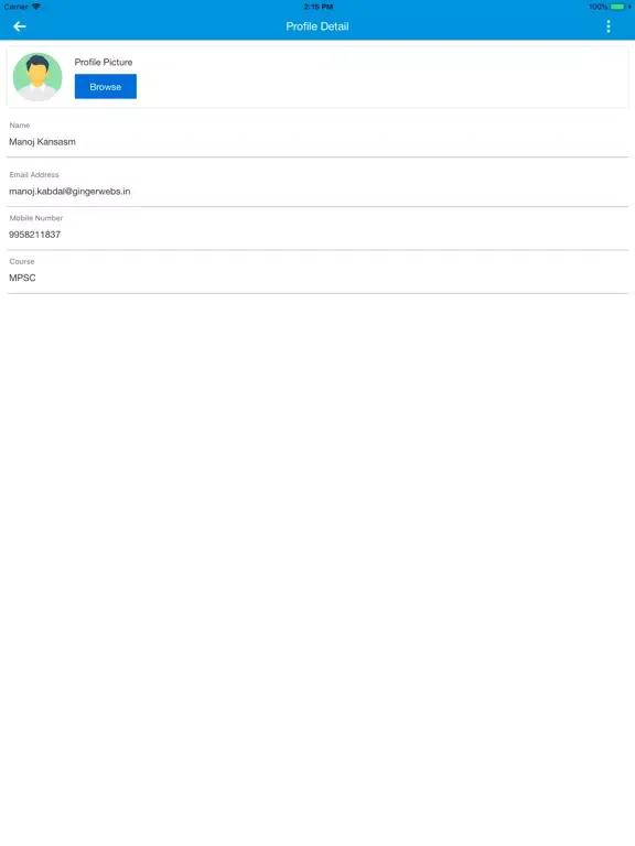 Tangkapan layar Bhupesh Ias iPad 