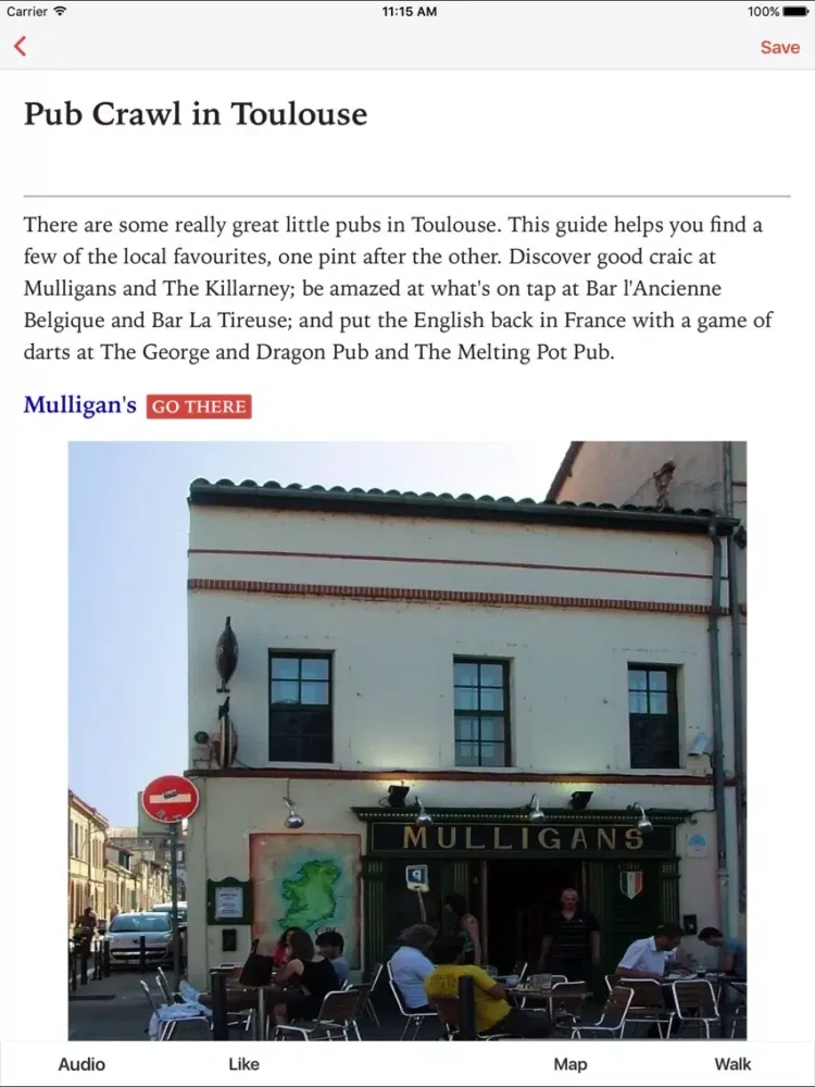 Tangkapan layar Pub Crawl in Toulouse iPad 
