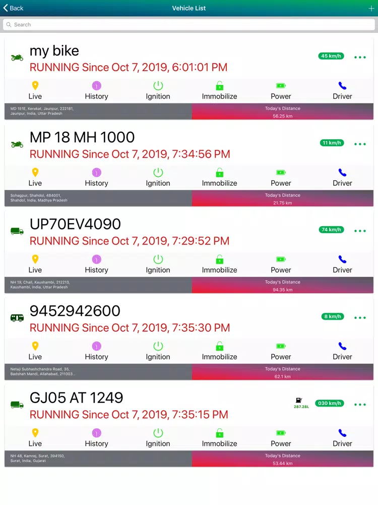 Tangkapan layar GPS Wale iPad 