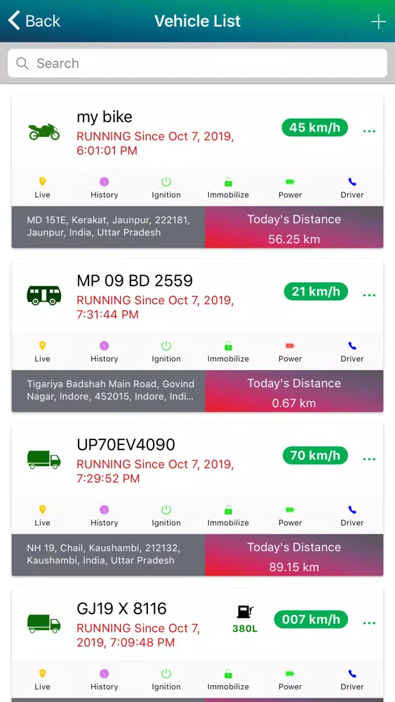 Tangkapan layar GPS Wale