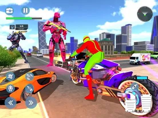 Capturas de tela do Flying Bike War Robot Shooter iPad 