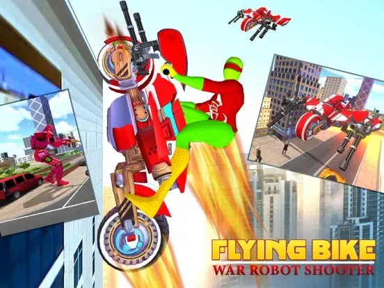 Capturas de tela do Flying Bike War Robot Shooter iPad 