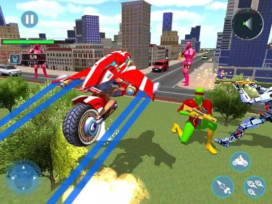 Capturas de tela do Flying Bike War Robot Shooter iPad 