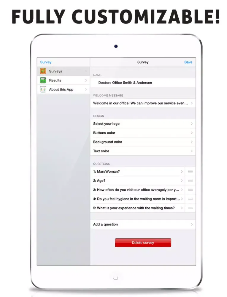 Survey - client satisfaction & market tool! iPad  স্ক্রিনশট