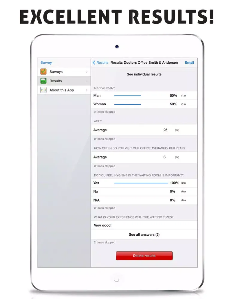 Survey - client satisfaction & market tool! iPad  স্ক্রিনশট