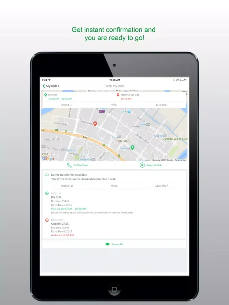 GrabShuttle Plus iPad 应用截图