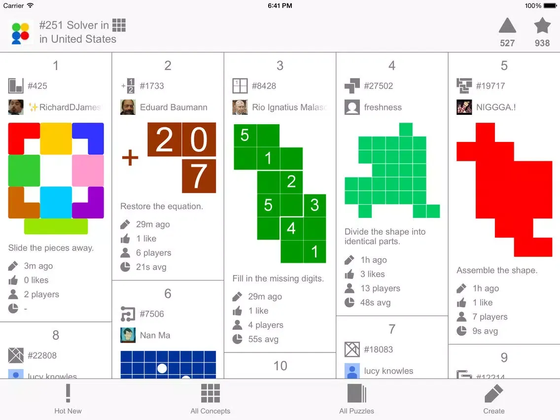 Zrzuty ekranu Puzzlium — The First Puzzle Social Network iPad 