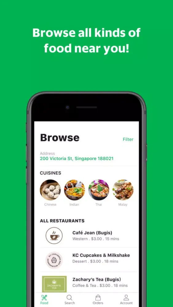 Tangkapan layar GrabFood - Food Delivery App