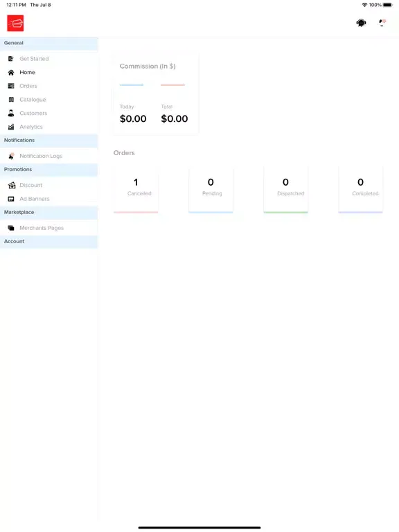 Grab N Grub Vendor iPad 應用截圖