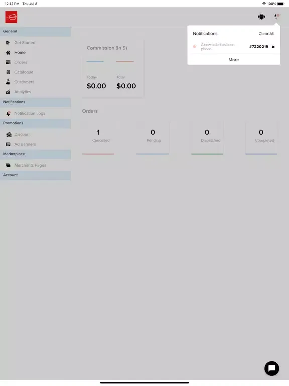 Grab N Grub Vendor iPad 應用截圖