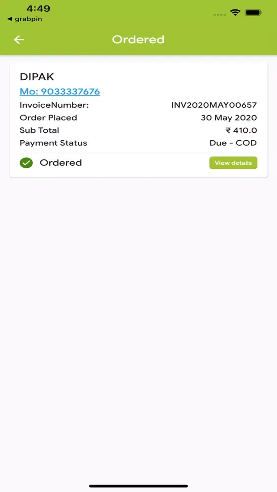 Capturas de pantalla de GrabPin Seller