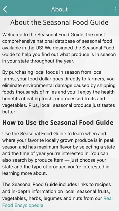 Seasonal Food Guide Screenshots